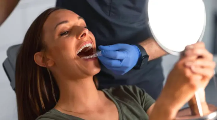 Patient receiving Invisalign treatment